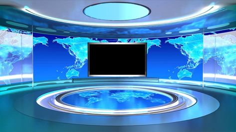 Professional Anchor Report Use Virtual News Set | Datavideo Virtual Set| Royalty Free 4K, PSD, 3DsMax and Maya Virtual Studio News Anchor Background, News Reporter Background, Reporter Background, News Report Background, Round Stage, Technology Design Graphic, Berita Tv, Video Design Youtube, Free Green Screen