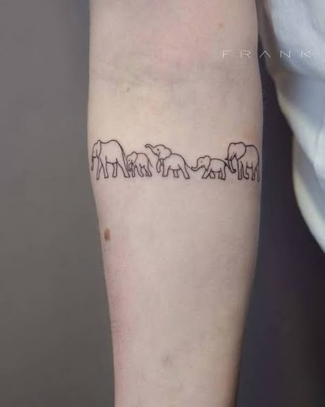 Elephant Family Tattoo, German Tattoo, Animal Sleeve Tattoo, Elephant Tattoo Design, Inner Forearm, Family Tattoo, Tattoo Now, Cute Tiny Tattoos, Elephant Tattoo