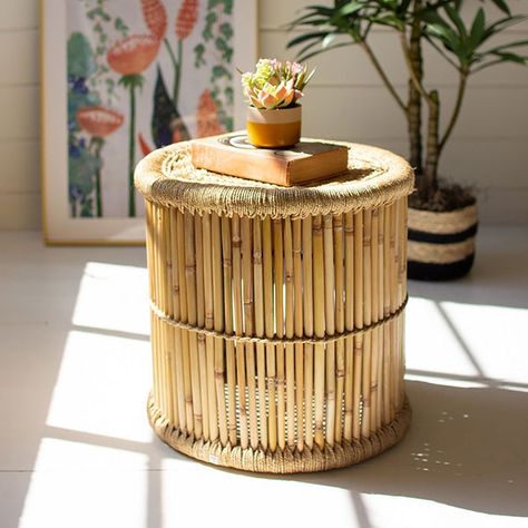 https://www.jungalow.com/collections/furniture/products/bamboo-stool Bamboo Stool, Decorative Trunks, Chair Stool, Round Stool, Bamboo Furniture, How To Make Rope, Center Table, Arm Chair, Rustic Design