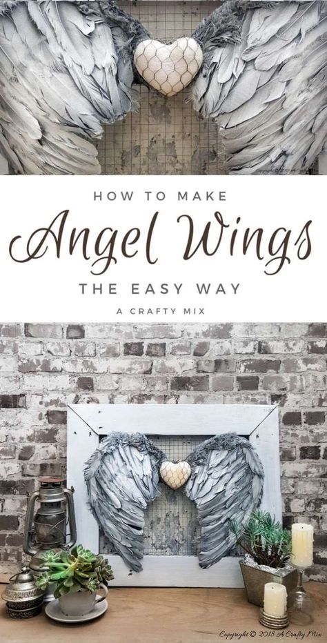 How To Make Angel Wings, Making Angel Wings, Heaven Decor, Angels Decor, Angel Wing Crafts, Angels Diy, Wings Decor, Angel Ideas, Wings Painting