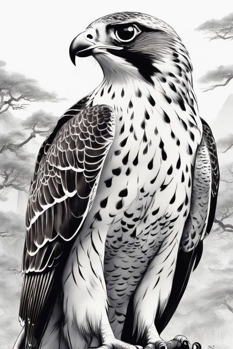 Falcon Tattoo Design, Peregrine Falcon Tattoo, Falcon Sketch, Falcon Painting, Falco Pellegrino, Falcon Drawing, Falcon Tattoo, Falcon Art, Hawk Bird