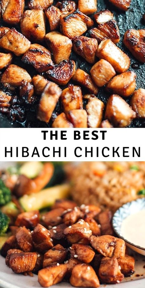 Indulge in the flavors of Japan with this mouthwatering hibachi-style chicken dish. Perfectly seasoned and cooked to perfection, this savory delight brings the authentic taste of a Japanese steakhouse right to your kitchen. Whether you're hosting a dinner party or simply craving something delicious, this recipe is sure to impress. Serve it with a side of fried rice and sautéed vegetables for a complete meal that will transport your taste buds to a world of culinary bliss. Hibachi Chicken Recipe, Hibachi Recipes, Chicken Delight, Hibachi Chicken, Japanese Steakhouse, Chicken Dish, Sauteed Vegetables, Fried Rice Recipe, Chicken Dishes Recipes