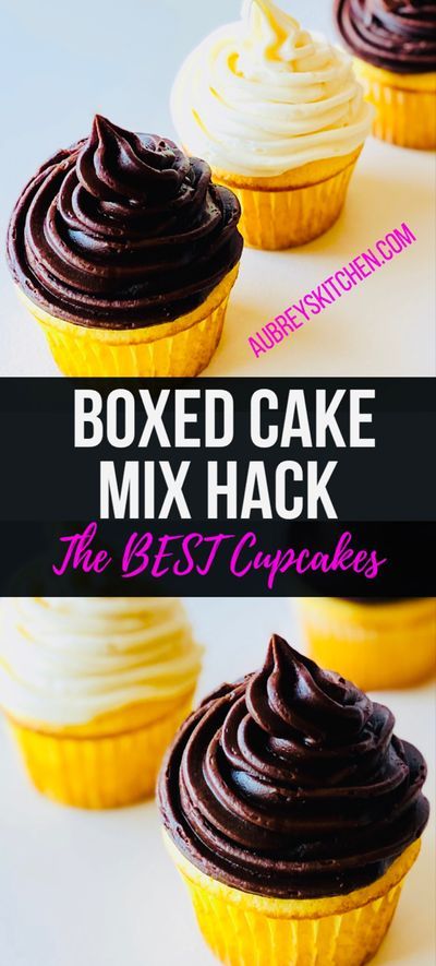 Box Cupcake Hacks, Cupcake Mix Hacks, Cupcake With Cake Mix Boxes, How To Doctor Up A Yellow Box Cake, Boxed Yellow Cake Mix Hacks, Vanilla Cake Mix Cupcakes, Yellow Cake Cupcakes Ideas, Moist Cupcake Recipe From Box Yellow Cakes, Doctored Up Yellow Cake Mix Recipes