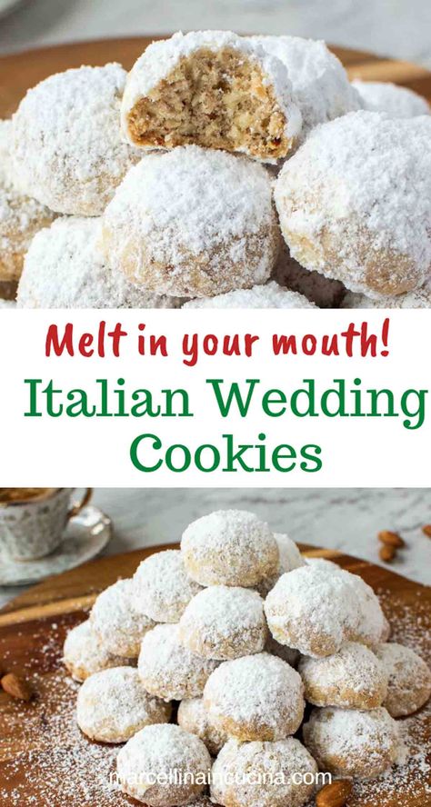 Italian Wedding Cookies Recipe, Butterball Cookies, Wedding Cookies Recipe, Baking Mix Recipes, Italian Wedding Cookies, Italian Wedding Cakes, Italian Christmas Cookies, Italian Cookie Recipes, Desserts Ideas