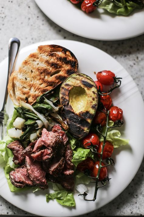 Date Night Grilled Steak Salad — Set the Table Sun Dried Tomato Pesto, Grilled Steak Salad, Grilled Kabob Recipes, Avocado Rice, Table Photography, Meat Salad, Grilled Steak Recipes, Healthy Grilling Recipes, Salmon Avocado