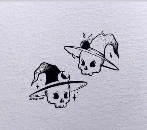 Anniversary Tattoo, Maching Tattoos, Matching Friend Tattoos, Bestie Tattoo, Ghost Tattoo, Witch Tattoo, Bff Tattoos, Spooky Tattoos, Fun Group