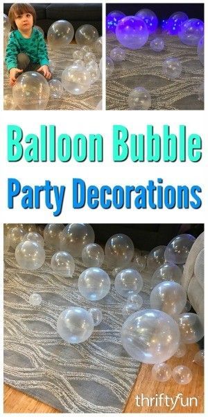 Balloon bubbles are a fun decoration and activity for a child's water themed party. This is a guide about balloon bubbles as party decorations. Bubble Party Decorations, Water Themed Party, Bubble Decorations, Balloon Bubbles, Balloon Party Decorations, Bubble Birthday Parties, Bubble Guppies Birthday Party, Bubble Guppies Party, Spongebob Birthday Party