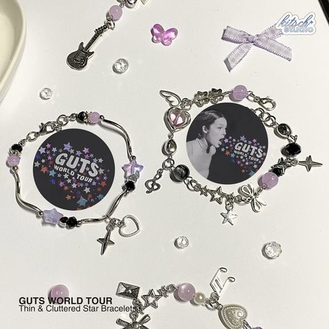 ⋆ ⋆౨ৎ˚⟡˖olivia rodrigo x guts world tour 💜⛓️💫
 ig: kitsch.studio Clutter Keychain, Car Keychain Ideas, Keychain Ideas, Set Bracelet, Car Keychain, Stainless Steel Wire, Olivia Rodrigo, Pearl Size, World Tour