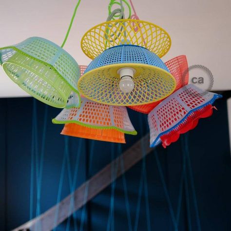 Be Creative - Valérie Menuet's colourful creations! - Creative-Cables United Kingdom Blog Upcycling Home Decor, Creative Lamps, Decor Studio, Funky Furniture, Creative Living, Creative Lighting, Vintage Diy, Be Creative, Dream Room