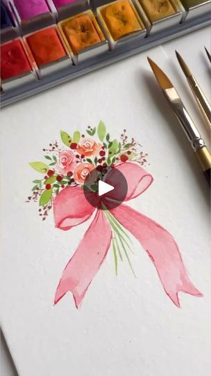 94K views · 7.9K reactions | Did you know you can paint a Bow with a a dagger brush? Watch how to❤️
Watercolor & Brushes @kingartcompany 

#holidayhappinessseries hosted by Sharon @simplyartfulcottage 

#reels #reelsinstagram #reelsvideo #reel #holidayseason #holidayhappinessseries 
#watercolortutorial #artistsoninstagram #artinspiration #cansonpaper 
 #watercolorartist #loosewatercolors #kingarts #kingartbrushes #loosewatercolorpainting #botanicalart #botanicalpainting #watercolorart #artist #watercolorpainting
#watercolourpainting #watercolorpainting #holidayseason #christmasdecor #holidayseasons | Seema | Sylvie Vartan · La Maritza Loose Watercolor Paintings, Christmas Arts, Valentines Watercolor, Painting Flowers Tutorial, Learn Watercolor Painting, Watercolor Flowers Tutorial, Sylvie Vartan, Watercolor Lessons, Diy Watercolor Painting