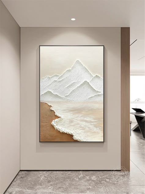 Large 3D texture wall art abstract painting on canvas orange acrylic Mountains landscape for living room home wall decor handmade mdern art Large Wall Art Cabin, Art Work For Bathroom, Mountains Texture Art, Landscape Texture Painting, Textured Canvas Art Mountains, Textured Art Mountain, Painting For Living Room On Canvas, Mountain Texture Painting, Textured Mountain Painting