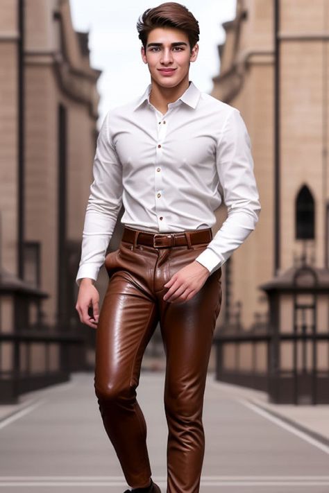 leather-pants-for-men Leather Pants Outfit Men, Mens Leather Trousers, Leather Pants For Men, Mens Lookbook, Leather Jeans Men, Leather Jacket Outfit Men, Leather Jogger Pants, Leather Street Style, Brown Leather Pants