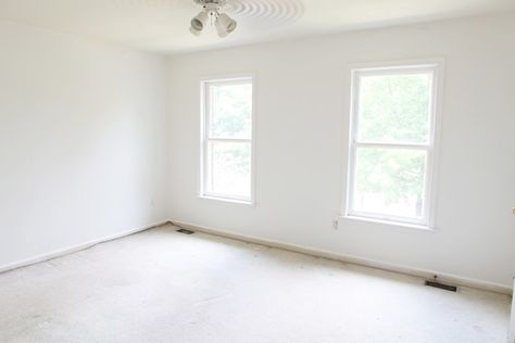 Fresh: Favorite White Paint Colors . This room was painted in Valspar's Bistro White 7006-4 Bistro White Paint, Ultra White Valspar, Bistro White Valspar, Best Valspar White Paint, Valspar White Paint Colors, Dark Color Walls, Valspar Bistro White, Purple And White Bedroom Ideas, Favorite White Paint Colors