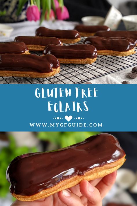 Gluten Free French Pastries, Gluten Free Eclairs, Gluten Free French Bread, Chocolate Eclair Recipe, Popular Everything, Chocolate Eclairs, Eclair Recipe, Gluten Free Pastry, Special Diet