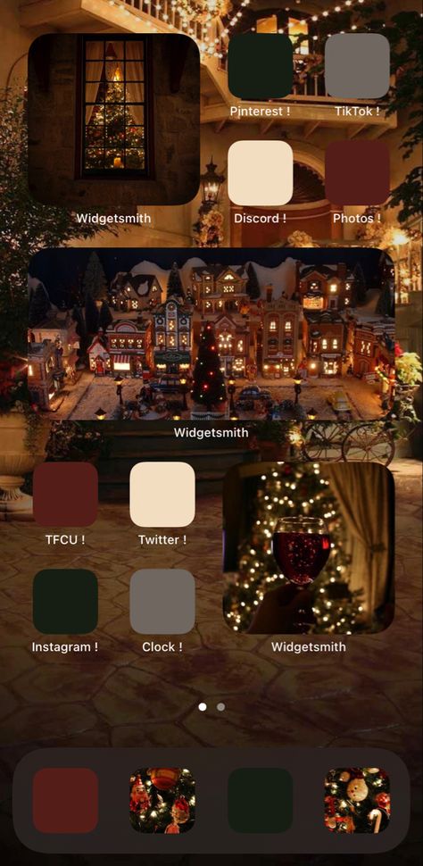 Ios 17 Christmas Wallpaper, Christmas Ios 17 Homescreen, Christmas Wallpaper Iphone Widgets, Christmas Layout Phone, Christmas Theme Iphone Widgets, Aesthetic Ios Setup, Christmas Phone Theme Ideas, Christmas Ios Homescreen Ideas, Christmas Ios 16 Wallpaper Ideas