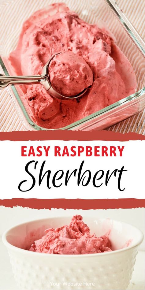 Raspberry Sherbert, Sherbet Ice Cream, Sherbet Recipes, Raspberry Sherbet, Raspberry Ice Cream, Ice Cream Maker Recipes, Raspberry Recipes, Homemade Ice Cream Recipes, Sorbet Recipes