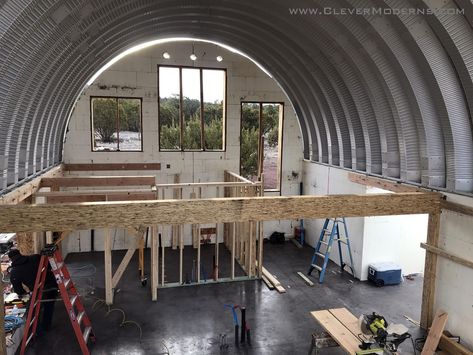 Quansot Hut Homes, Quonset Hut Garage, Quonset Garage, Quonset Hut Homes Interior, Quonset Hut Homes Interior Floor Plans, Loft House Interior, Quonset House, Hangar House, Icf Walls