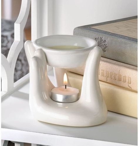 Hands Massage, Ceramic Oil Burner, Massage Candle, Hand Oil, Oil Warmer, Modern Candles, Tanah Liat, Keramik Design, Pottery Crafts