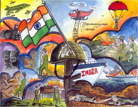 Sporting Success Of India Painting, India Independence Day Poster Drawing, Republic Day Painting Competition, Army Day Drawing, Indian Soldier Drawing, Independence Day Painting Competition, Army Painting Art, Kargil Vijay Diwas Painting, Indian Army Drawings