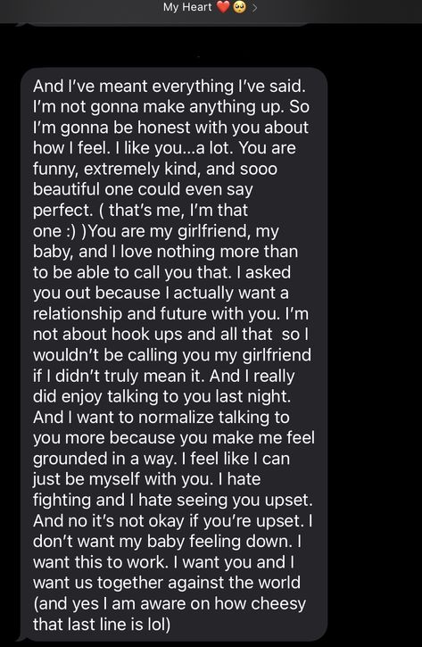 This is someone being honest even if its cheesy ❤️🥺 What To Say To Your Girlfriend Text, Being Honest About Your Feelings Quotes, Cheating Text Messages, Cheating Texts, Smooth Dance, Whatsapp Text, Cute Relationship Texts, Being Honest, Text For Him