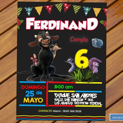 FERDINAND THE BULL BIRTHDAY INVITATION only 3.99$ pay after delivered https://oscarsitosroom.wordpress.com/2018/03/22/ferdinand-the-bull-birthday-invitation #birthday #birthday party #birthdayplanner #birthdaydecoration #FERDINAND #ferdinandthebull #ferdinandmovie #ferdinandparty #ferdinandinvite #ferdinanddecor #bullparty #redbull Ferdinand The Bull, Ferdinand The Bulls, Mechanical Bull, Spiderman Birthday, Birthday Invitation Template, The Bull, Decoration Party, 3rd Birthday Parties, Boy Birthday Party