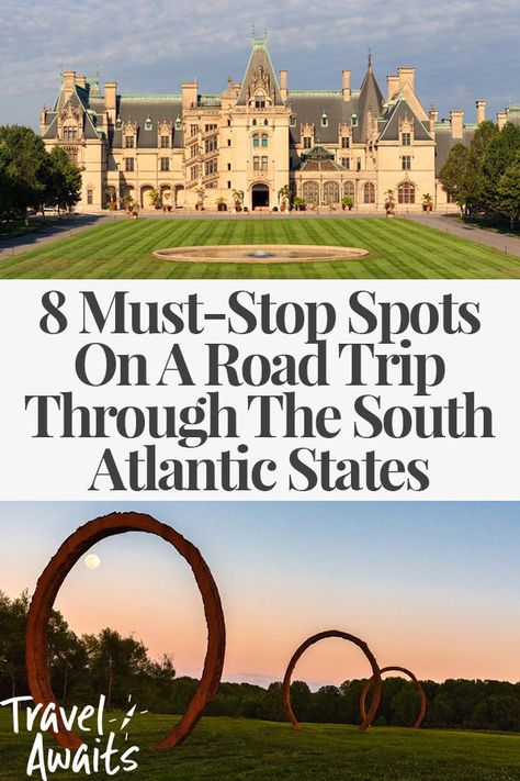 8 Must-Stop Spots On A Road Trip Through The South Atlantic States Atlantic Coast Road Trip, United States Road Trip, Southern Road Trips, Single Travel, East Coast Road Trip, Solo Travel Destinations, Road Trip Routes, Pawleys Island, Us Road Trip