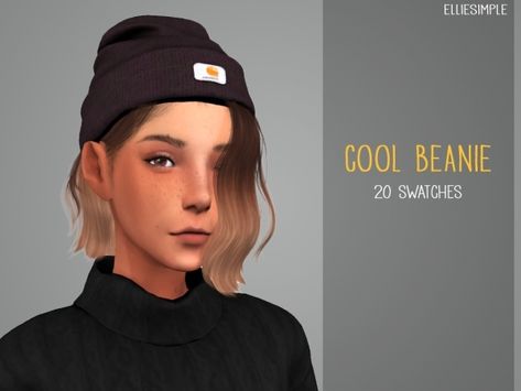 Elliesimple - Cool Beanie - The Sims 4 Download - SimsFinds.com Cool Beanies, Cc Hats, The Sims 4 Pc, Carhartt Beanie, Sims 4 Download, Sims 4 Cc Skin, Sims 4 Teen, Cc Beanie, The Sims 4 Download