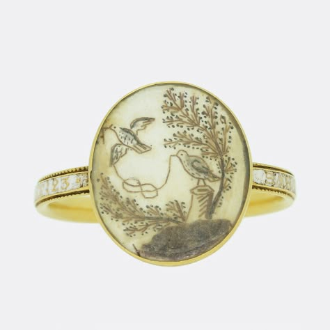 Gold Georgian Ring- Georgian 1770s Enamel and Hair Miniature Mourning Ring 18ct Georgian Rings Antique, Georgian Engagement Ring, Historic Artifacts, Georgian England, Georgian Ring, Ring Inspo, Georgian Jewelry, Regency Romance, Georgian Era