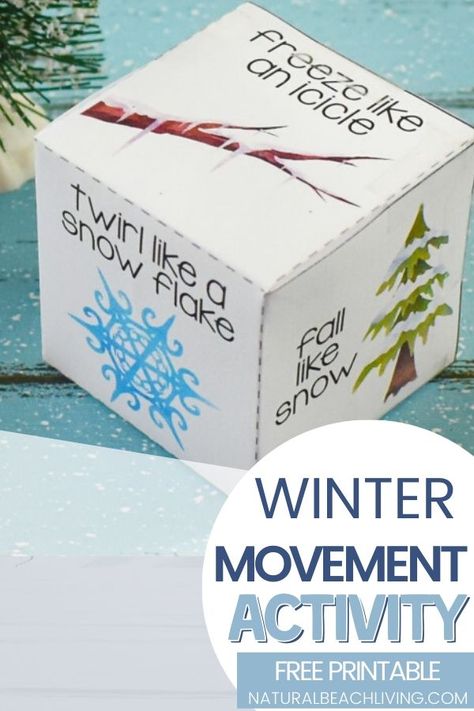 Winter Movement Activities Free Printable for Toddlers and Preschoolers - Natural Beach Living Winter Themed Gross Motor Activities, Winter Preschool Gross Motor, Practical Life For Preschool, Winter Indoor Gross Motor Activities, Sensory Theme Preschool, Preschool Winter Wonderland Crafts, Teaching Winter To Preschool, Hibernation Gross Motor Activities, Winter Whole Group Activities Preschool