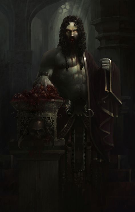 ArtStation - "KING of HEARTS ", A. R. C. Blood Art, Vampire Art, World Of Darkness, King Of Hearts, Witcher 3, Fantasy Pictures, King Art, Face Characters, Gothic Horror