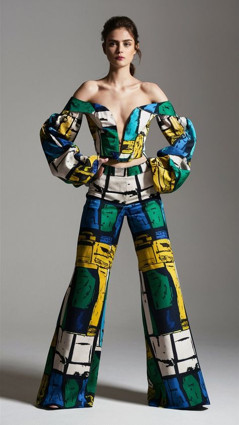 Color Block Chic: Bold Prints Make a Statement Avant Garde Outfit, Avant Garde Aesthetic, Dots Fashion, Geometric Fashion, Color Blocking Outfits, Colorful Jumpsuit, Punk Princess, Jumpsuit Pattern, Model Outfits