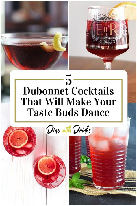 Collage of 4 dubonnet cocktails. Tart Cocktails, Dubonnet Cocktail, Recipes Drinks, Sweet Tart, Thirsty Thursday, Perfect Cocktails, Cocktail Recipe, A Storm, Cocktail Hour