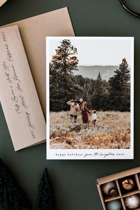 Rustic Typography, Family Vacation Photos, Christmas Cards Photography, Minimal Rustic, Moving Card, Family Christmas Card Photos, Christmas Card Pictures, Minimal Typography, Holiday Inspo