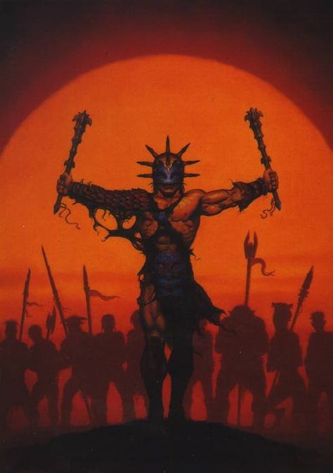 Brom pretty much defined the art of Dark Sun. Gladiator with twin maces and arms outstretched. Dark Sun, Advanced Dungeons And Dragons, Dinosaur Pictures, Art Noir, Sun Art, Fantasy Artist, Wizards Of The Coast, Artist Gallery, Dark Ages