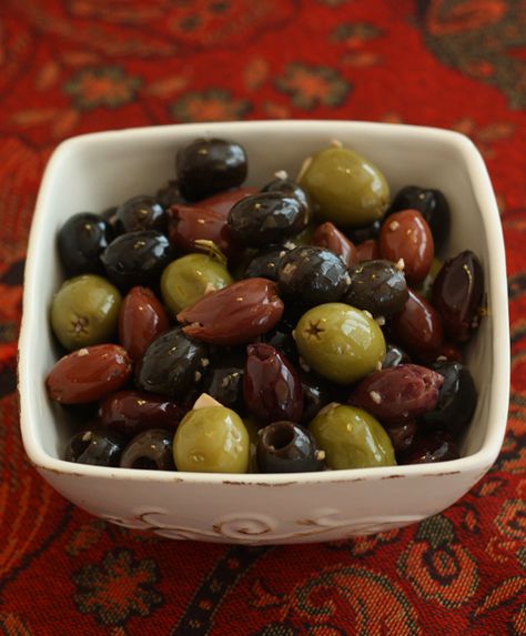 Roasted Olives Fish Tagine, Oregano Recipes, Roasted Olives, Vegan Appetizers Recipes, Preserved Lemon, Marinated Olives, Olive Recipes, Herb Recipes, Easy Party Food