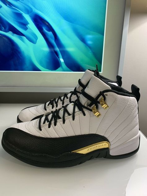 👀 Air Jordan 12 Royalty Taxi Retro White Black Gold CT8013-170 US sz 8.5 Get a price at https://copapair.com/%f0%9f%91%80-air-jordan-12-royalty-taxi-retro-white-black-gold-ct8013-170-us-sz-8-5/ Jordan 12 Royalty, Spray Ground, Rick Owens Shoes, Jordan Retro 12, Gucci Balenciaga, Air Jordan 12, Kicks Shoes, Fashion Moodboard, Boy Fits