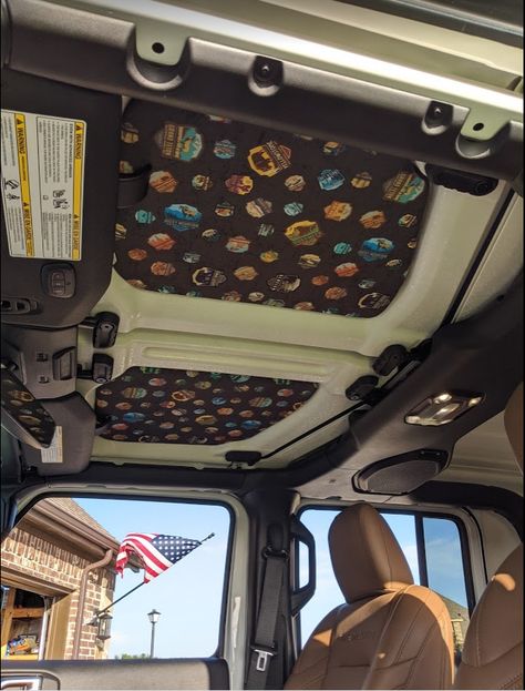 Jeep Headliner Ideas, Jeep Ideas Creative, Jeep Themes Ideas, Keep Gladiator Accessories, Jeep Organization Ideas, Jeep Diy Projects, 2020 Jeep Gladiator Accessories, Jeep Wrangler Mods Ideas, Jeep Gladiator Mods