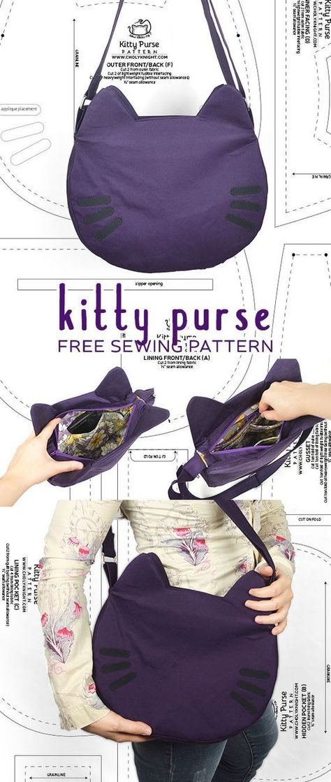 Tapeta Hello Kitty, Diy Sac, Cat Purse, Sew Ins, Trendy Sewing, Idee Cosplay, Sewing Projects For Beginners, Purse Patterns, Luxury Sunglasses