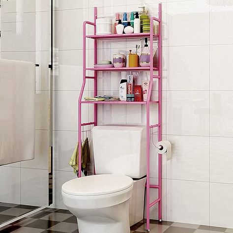 Amazon.com: EXCELSIOR INTERNATIONAL 3 Shelf Bathroom Space Saver, Over The Toilet Rack, Bathroom Corner Stand Storage Organizer Accessories, The Washing Machine, Bathroom Tower Shelf- Pink : Home & Kitchen Over The Toilet Rack, Bathroom Tower, Shelf Mirror, Toilet Rack, Over Toilet Storage, Bathroom Space Saver, Toilet Shelves, Shabby Chic Wall, Over The Toilet