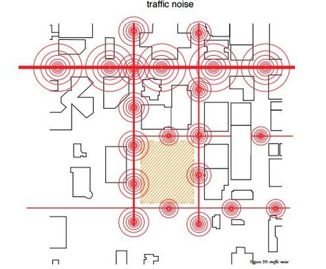 noise Noise Architecture Diagram, Noise Pollution Diagram Architecture, Site Analysis Noise Diagram, Noise Map Architecture, Noise Analysis Architecture Diagram, Acoustic Diagram Architecture, Noise Analysis Architecture, Noise Site Analysis, Noise Analysis