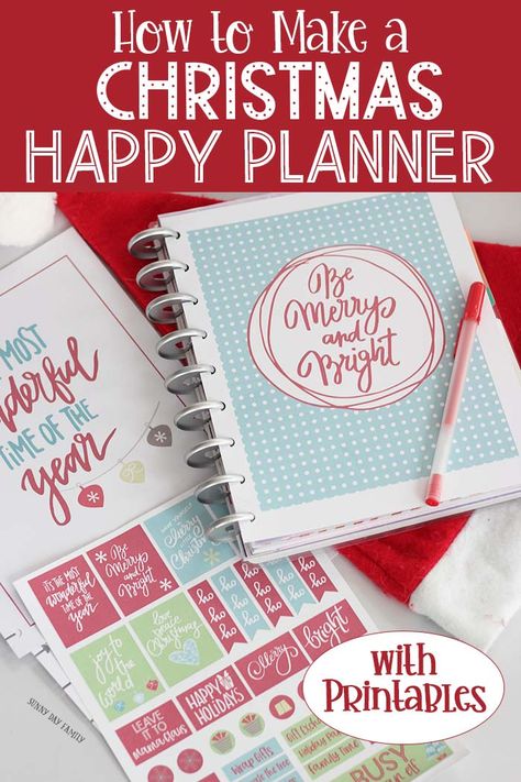 How to Make a DIY Christmas Happy Planner (with Printables) Christmas Dividers, Diy Christmas Planner, Christmas Planner Printables, Christmas Countdown Printable, Printable Christmas Planner, Printables Planner, Santa Party, Happy Planner Printables, Christmas Planner Stickers