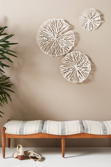 Sand Dollar Wall Hangings, Set of 3 | Anthropologie Foyer Table Decor, Home Beach, Sand Dollars, Beach Bedroom, Sand Dollar, Boho Wall Decor, White Decor, Room Wall Decor, Wall Color