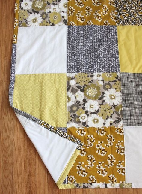 Large Block Quilt Patterns Simple Squares, Simple Patchwork Quilt Pattern, Easy Square Quilts For Beginners, Large Patchwork Quilt, Large Square Quilt Patterns, Patch Work Quilt For Beginners, Small Squares Quilt Pattern, Basic Square Quilt Pattern, Simple Throw Quilt Patterns