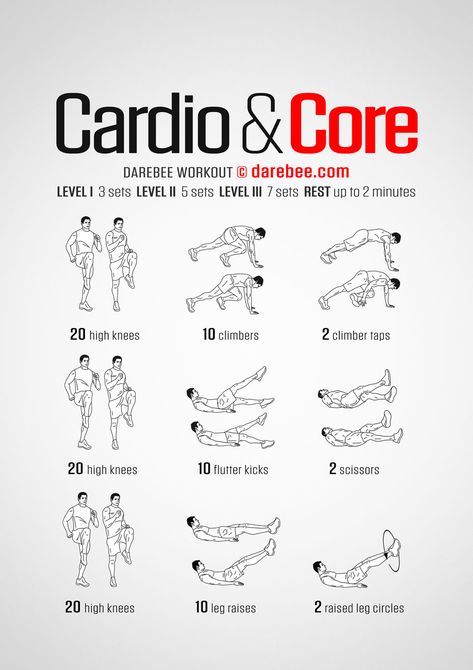 Darebee Workout, Core Workout Gym, Beginners Cardio, Workout Man, Abs Workout Video, Cardio Workout At Home, Gym Workout Chart, Abs And Cardio Workout, Abs Workout Routines