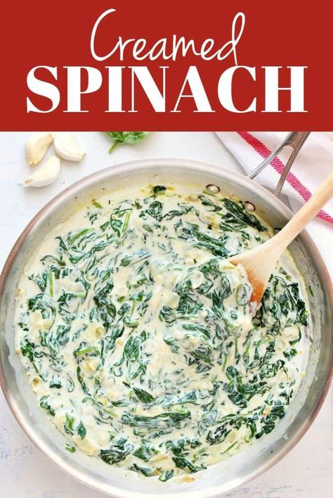 This is the best Creamed Spinach you will ever make! Better than the steakhouse kind because it's made from scratch, with just 7 ingredients, in 15 minutes. It's a delicious side dish for the holidays! #sidedish #spinach #holidaydish Steakhouse Creamed Spinach, Best Creamed Spinach Recipe, Creamed Spinach Recipe Easy, Easy Spinach Recipes, Exotic Recipes, Creamed Spinach Recipe, Stay At Home Chef, Spinach Recipe, Creamy Spinach