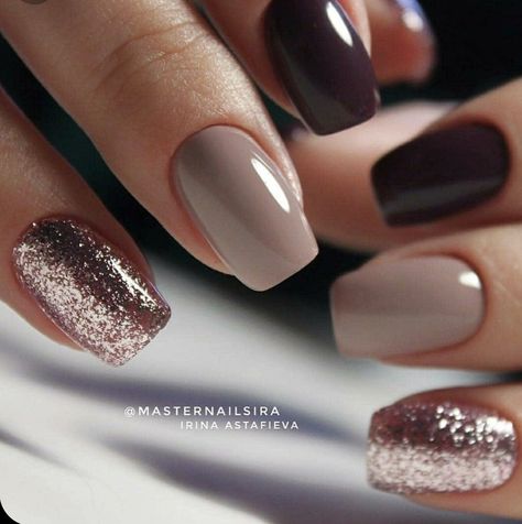 Winter Nail Color, Nail Color Combinations, Shellac Nail Colors, Nail Color Combos, Thanksgiving Nail Designs, November Nails, Fall Gel Nails, Nail Colors Winter, Winter Nails Acrylic