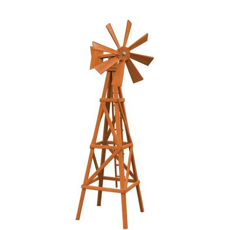 Rosalind Wheeler Emerson Farm Windmill | Wayfair Wood Windmill, Dragonfly Wind Chime, Farm Windmill, Faux Tiles, Rocking Chair Porch, Orange Wood, Stage Backdrop, Wooden Fence, Farm Style