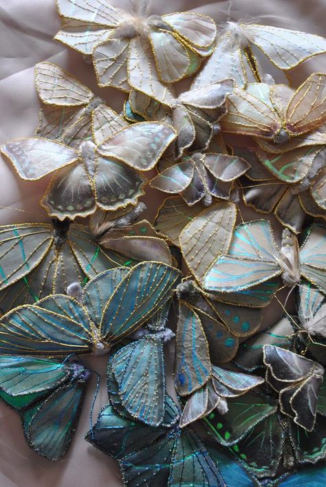 textile moths. I would like a dress covered in them. Crazy Quilting, Creation Couture, Art Textile, Art Gallery Fabrics, Soft Sculpture, Embroidery Inspiration, Sashiko, Fabric Art, Art Quilts