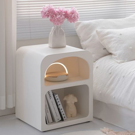 PRICES MAY VARY. CHARMING & SIMPLE:This modern nightstand uses a simple white design.Looks dignified and elegant, which can be ideally matched with any different decoration style, and makes your room more pleasing to the eye SIZE:17.7"W*15.7"D*21.6"H (45*40*55cm), it's the great balance between functional and space-saving, matches most of beds and sofa's hight PREMIUM MATERIAL:Hign quality wood-based panel and water-based paint.Special craftsmanship of particle paint, with frosted touch.Durabili