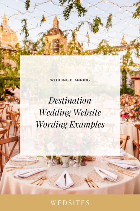 Planning a destination wedding? Whether you’re hosting your celebration interstate or abroad, a detailed wedding website is an excellent way to communicate with your loved ones. Destination Wedding Save The Date Ideas Mexico, Destination Wedding Website Examples, Wedding Details Card Wording, Destination Wedding Website, Wedding Website Wording, Destination Wedding Invitation Wording, Wedding Invitations Destination, Destination Wedding Details, Wedding Invitation Wording Examples